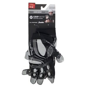 Franklin Grip-Rite 400 Football Receiver Gloves Adult S/M Black Grey 35528F10CX